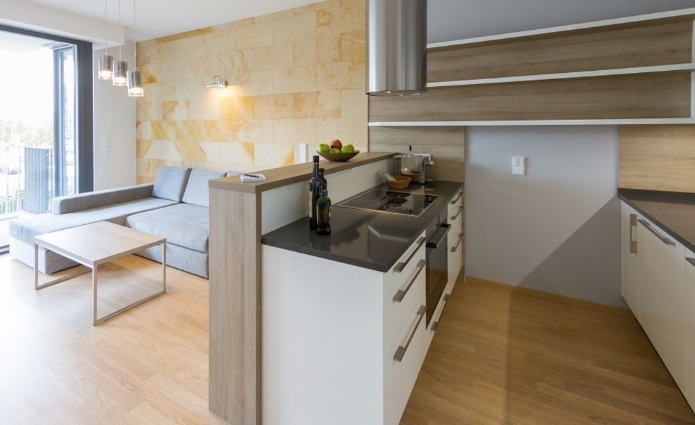 Residenz Am Zwinger Aparthotel Dresden Eksteriør bilde A modern open-plan kitchen